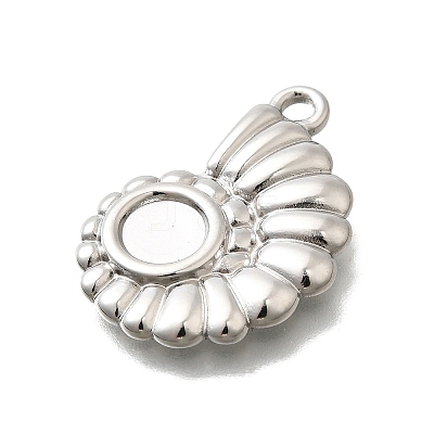 304 Stainless Steel Pendant Cabochon Settings STAS-E545-04A-P-1
