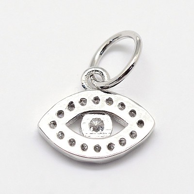 CZ Brass Micro Pave Cubic Zirconia Evil Eye Charms X-ZIRC-L018-10P-1