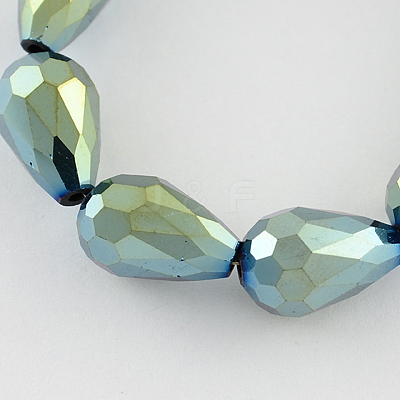 Electroplate Glass Bead Strands X-EGLA-R045-12x8mm-05-1