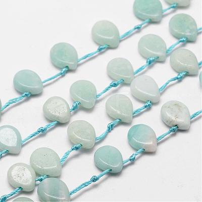 Natural Flower Amazonite Beads Strands G-P137-37-1