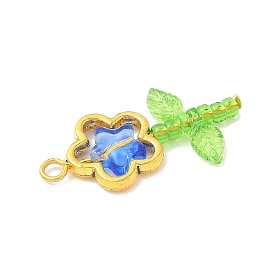 Acrylic Flower-shaped Pendants PALLOY-JF03867-01-1
