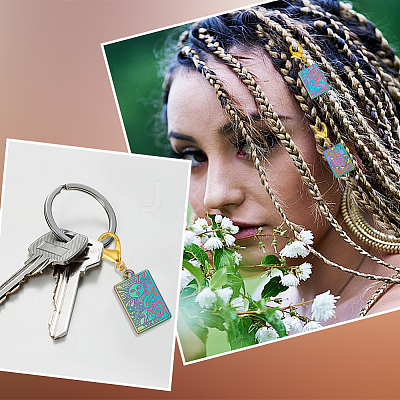 6Pcs 6 Styles Tarot Alloy Pendant Locking Stitch Markers HJEW-HY00013-1