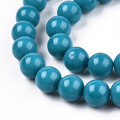 Opaque Solid Color Glass Beads Strands X-GLAA-T032-P10mm-13-1