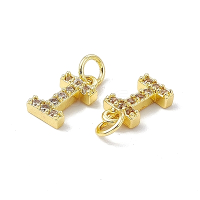 Real 18K Gold Plated Brass Micro Pave Clear Cubic Zirconia Charms KK-E068-VB452-I-1
