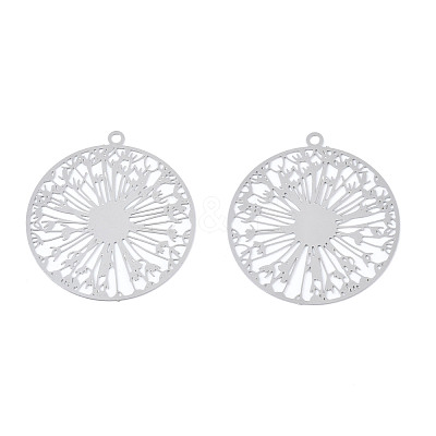 Non-Tarnish 201 Stainless Steel Filigree Pendants X-STAS-S118-046-1