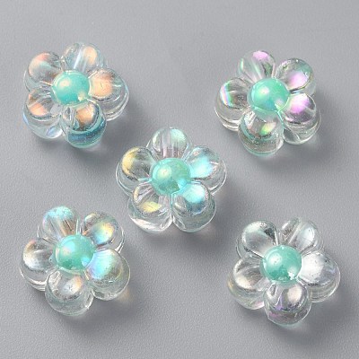 Transparent Acrylic Beads OACR-WH0032-13F-1