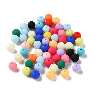 Rubberized Style Imitated Silicone Acrylic Beads MACR-D029-01D-1