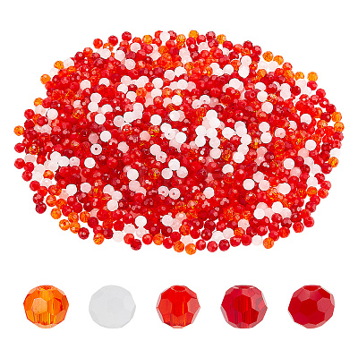 1500Pcs 5 Colors Imitation Jade Glass Beads Strands EGLA-DC0001-01-1