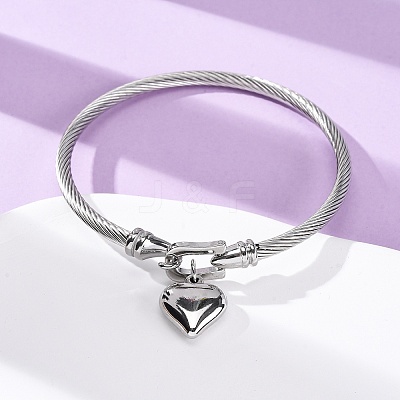 304 Stainless Steel Charm Bangles BJEW-K280-03P-1