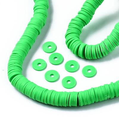 Flat Round Handmade Polymer Clay Beads CLAY-R067-10mm-08-1