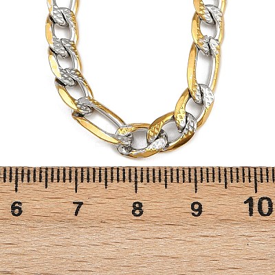 6MM 304 Stainless Steel Figaro Chain Necklaces for Women NJEW-G177-02GP-1