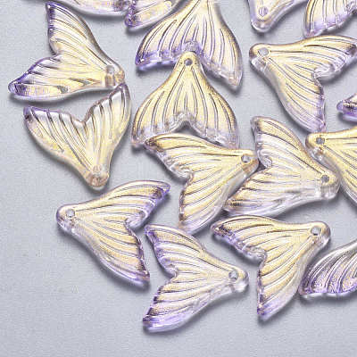 Transparent Spray Painted Glass Pendants X-GLAA-S190-009A-02-1