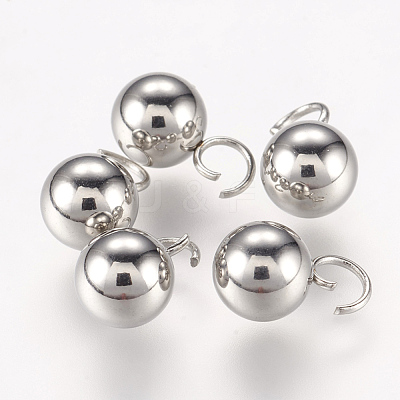 Tarnish Resistant 202 Stainless Steel Sphere Charms STAS-P148-06P-1