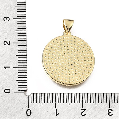 Brass Micro Pave Clear Cubic Zirconia Pendants CU-CBAF50C-16G-1