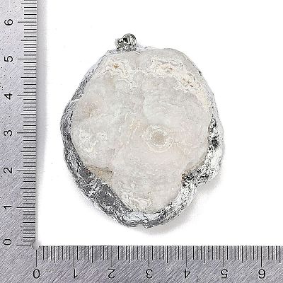 Natural Kyanite & Druzy Agate Geode Pendants G-G162-02P-01-1