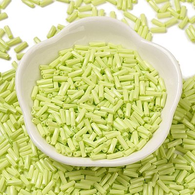 Baking Paint Glass Twist Bugle Beads SEED-C004-02E-1