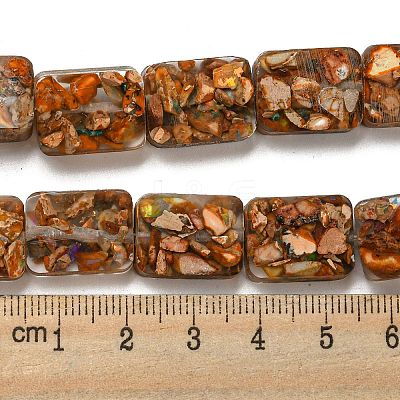 Dyed Natural Imperial Jasper with Resin Beads Strands G-G083-F04-01-1