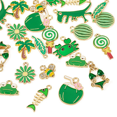 24Pcs 12 Styles Alloy Enamel Pendants ENAM-TA0009-07-1