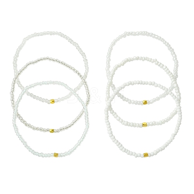 Glass Seed Beaded Stretch Bracelet Sets BJEW-MZ00101-02-1