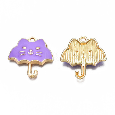 Rack Plating Alloy Enamel Pendants ENAM-T011-191C-1