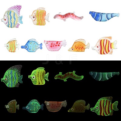 45Pcs 9 Styles Fish Transparent Resin Cabochons CRES-CJZ0009-01-1