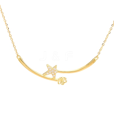 925 Sterling Silver Clear Cubic Zirconia Star Pendant Necklace Making STER-T007-104G-1