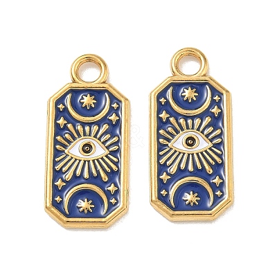 304 Stainless Steel Enamel Pendants STAS-L316-10G-1