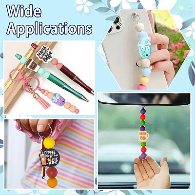 24Pcs 12 Styles Cartoon Drink Silicone Beads PVC-YW0001-04-1