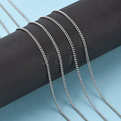 Non-Tarnish 3.28 Feet 304 Stainless Steel Curb Chains X-CHS-R008-04-1