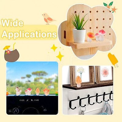 40Pcs 8 Styles Mushroom Themes Resin Display Decorations DJEW-YW0010-11-1
