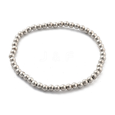 Brass Beaded Stretch Bracelets for Men Women BJEW-G736-04P-1