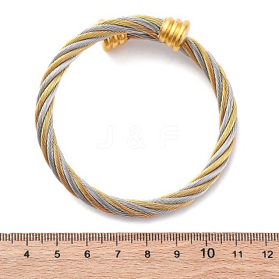 304 Stainless Steel Torque Bangles for Women BJEW-P310-24GP-1