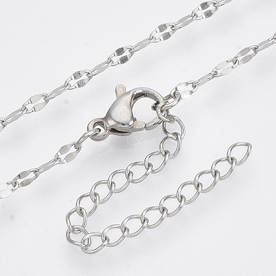 304 Stainless Steel Cable Chains Necklace STAS-T053-01P-NF-1