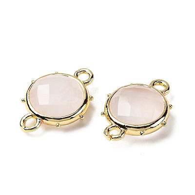 Brass Natural Quartz Crystal Connector Charms KK-Z096-01G-04-1