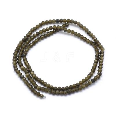 Natural Golden Sheen Obsidian Beads Strand G-E411-34-2mm-1