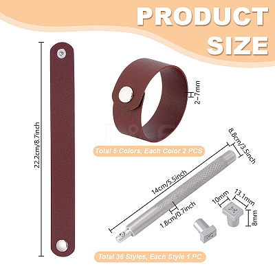 DIY Number Letter Pattern Cord Bracelet Making Kits DIY-PH0009-04-1