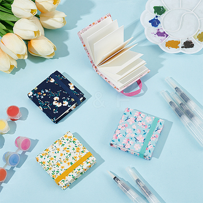 4Pcs 4 Colors Square Watercolor Sketchbook DIY-OC0015-01-1