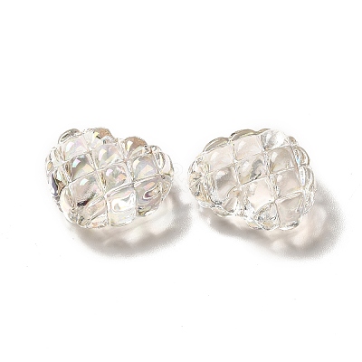 Transparent Acrylic Waffle Beads OACR-E016-01D-1