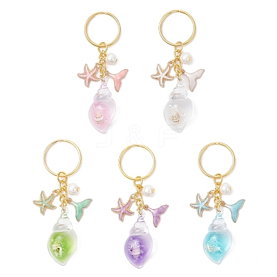 5Pcs Luminous Transparent Acrylic Keychains KEYC-JKC01357-1