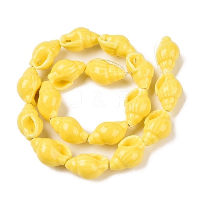 Handmade Printed Porcelain Beads Strand PORC-T133-01D-1