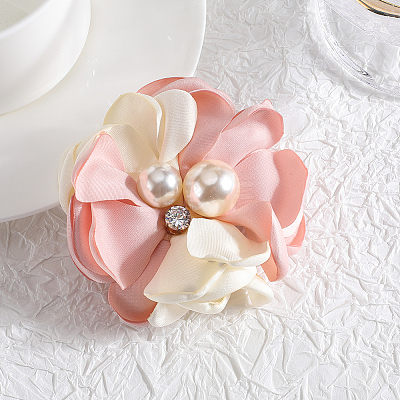 Cloth 3D Flower Brooch Pin JEWB-WH0022-92B-1