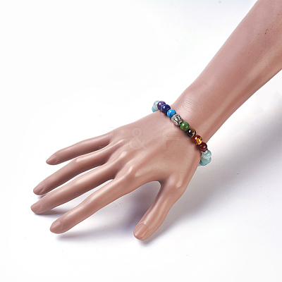 Natural Flower Amazonite Stretch Bracelets BJEW-JB03905-04-1