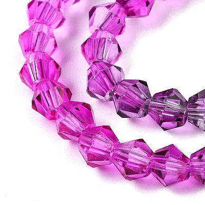 Gradient Color Baking Paint Glass Bead Strands DGLA-A039-T6mm-A09-1