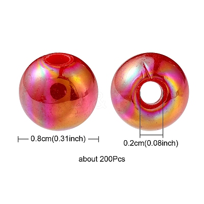 Opaque Acrylic Beads MACR-YW0002-18B-1