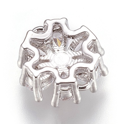 Brass Micro Pave Cubic Zirconia Links ZIRC-F087-05P-RS-1