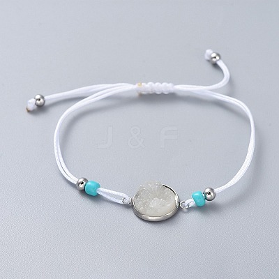 Adjustable Nylon Thread Braided Beads Bracelets X-BJEW-JB04440-1