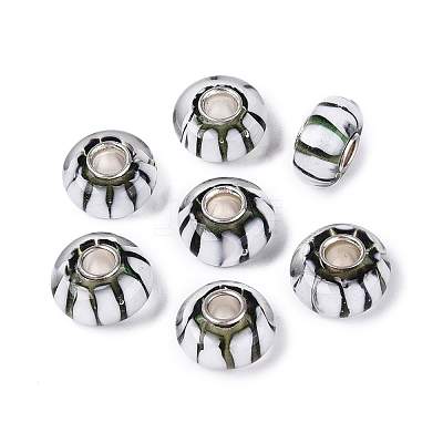 Handmade Lampwork & Brass Core European Beads LAMP-N044-01S-01-1
