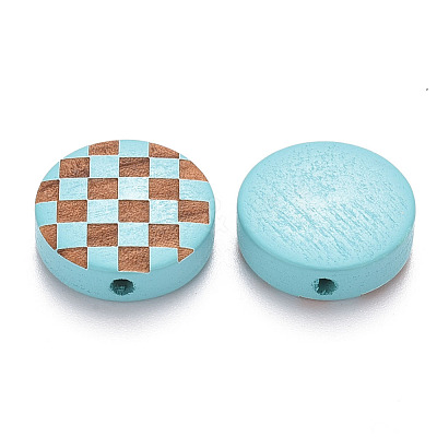 Painted Natural Wood Beads WOOD-N006-04B-1