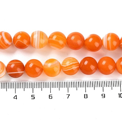 Natural Striped Agate/Banded Agate Beads Strands G-Z060-A01-C17-1