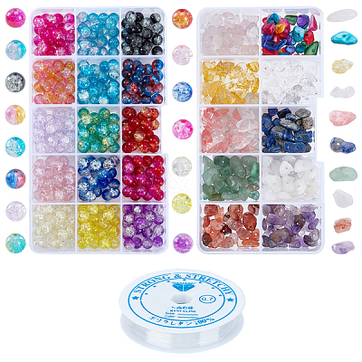 2 Sets 2 Style Natural & Synthetic Gemstone & Shell Beads DIY-GA0002-26-1